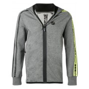 Philipp Plein Logo Stripe Zip Front Hoodie Men 10 Grey Clothing Hoodies Attractive Price