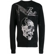 Philipp Plein Printed Sweatshirt Men 02 Black Clothing Sweatshirts 100% Top Quality