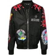 Philipp Plein Patchwork Bomber Jacket Men 02 Black Clothing Jackets Fashionable Design