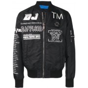 Philipp Plein Slogan Detail Bomber Jacket Men 02 Black Clothing Jackets Wholesale Online