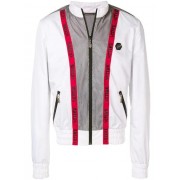 Philipp Plein Logo Tape Bomber Jacket Men 01 White Clothing Jackets Usa Official Online Shop
