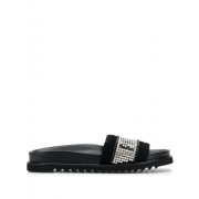 Philipp Plein Logo Sliders Women 02 Black Shoes Sandals Exclusive Deals