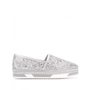 Philipp Plein Platform Espadrilles Women 70 Silver Shoes Cheapest Price