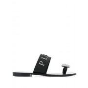 Philipp Plein Statement Flat Sandals Women 02 Black Shoes Most Fashionable Outlet