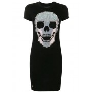 Philipp Plein Fitted Skull Dress Women 02 Black Clothing Day Dresses Timeless