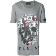 Philipp Plein Dollar Bill Skull T-shirt Men 10 Grey Clothing T-shirts Pretty And Colorful