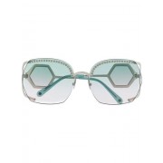Philipp Plein Blue Nickel Mirror Sunglasses Women Pink Accessories Glasses & Frames Classic Styles