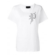 Philipp Plein White Embellished T-shirt Women 0102 Black Clothing T-shirts & Jerseys Fashionable Design