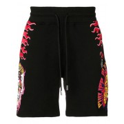 Philipp Plein Pizza Boys Shorts Men 02 Black Clothing Bermuda Fast Delivery