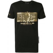 Philipp Plein Dollar Print T-shirt Men 0216 Black Gold Clothing T-shirts Collection