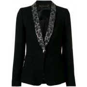 Philipp Plein Crystal Lapel Tuxedo Blazer Women 02 Black Clothing Blazers New York