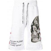 Philipp Plein Skull Print Shorts Men 0113 White/red Clothing Bermuda Unbeatable Offers