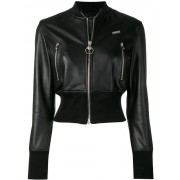 Philipp Plein Cropped Leather Jacket Women 02 Black Clothing Jackets Reliable Quality