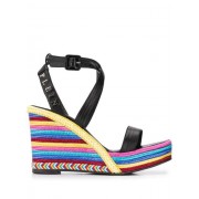 Philipp Plein Rainbow Platform Sandals Women Black Multicolour Shoes Usa Factory Outlet