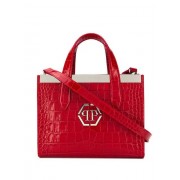 Philipp Plein Croc-effect Tote Bag Women 13 Red Bags Delicate Colors