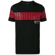 Philipp Plein Logo Panelled T-shirt Men 0213 Black / Red Clothing T-shirts Catalogo