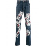 Philipp Plein Printed Jeans Men 08dp Double P Clothing Regular & Straight-leg Luxuriant In Design