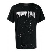 Philipp Plein Destroyed Logo T-shirt Men 02 Black Clothing T-shirts Utterly Stylish