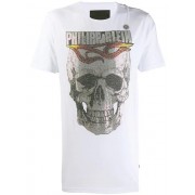 Philipp Plein Round Neck Flame T-shirt Men 01 White Clothing T-shirts Sale Usa Online