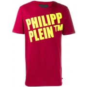 Philipp Plein Logo T-shirt Men 35 Bordeaux Clothing T-shirts Retail Prices