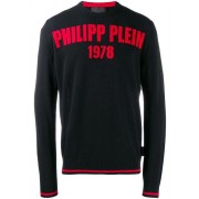 Philipp Plein Logo Print Pullover Men 02 Black Clothing Jumpers Lowest Price