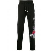 Philipp Plein Graphic Track Pants Men 02 Black Clothing Online Store