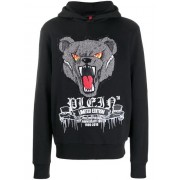 Philipp Plein Teddy Bear Hoodie Men 02 Black Clothing Hoodies On Sale