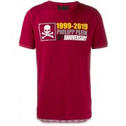 Philipp Plein 20th Anniversary T-shirt Men 35 Bordeaux Clothing T-shirts Luxurious Collection
