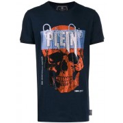 Philipp Plein Skull Logo Print T-shirt Men 24 Navy Clothing T-shirts Lowest Price Online
