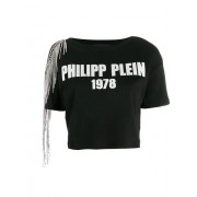 Philipp Plein Cold Shoulder T-shirt Women 02 Black Clothing T-shirts & Jerseys Discount Save Up To