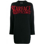 Philipp Plein 'scarface' Crystal Embellished Pullover Women 02 Black Clothing Jumpers