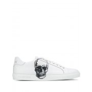Philipp Plein Contrast Skull Sneakers Men White / Black Shoes Low-tops Fast Delivery