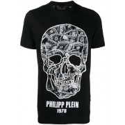 Philipp Plein Dollar Print T-shirt Men 0201 Black White Clothing T-shirts Factory Wholesale Prices