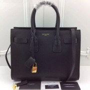 YSL Black Downtown Tote Cow Leather Bags