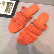 Hermes Jelly Flat Slippers Orange Size 35-41