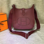 Hermes Evelyne III Togo Leather Crossbody Bag Burgundy