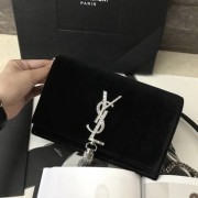 YSL Velvet Chain Bag 19cm Black