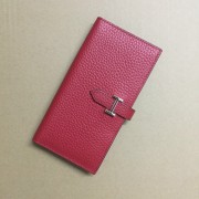 Hermes calf leather Wallet H005 red