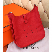 Hermes Evelyne III Togo Leather Crossbody Bag Red