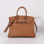 Hermes 30cm Birkin Bag Togo Leather with Strap Light Coffee Gold