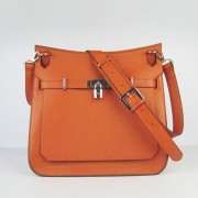 Hermes Jypsiere 28cm Crossbody Bag Orange Silver