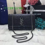 YSL Monogram Chain Bag 24cm Snake Black