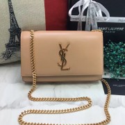 YSL Smooth Leather Chain Bag 22cm Apricot