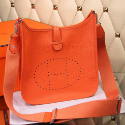 Hermes Evelyne III Togo Leather Crossbody Bag Orange
