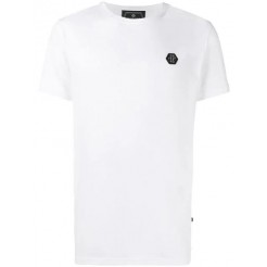 Philipp Plein Logo Plaque T-shirt Men 01 White Clothing T-shirts Luxury Lifestyle Brand