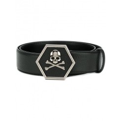 Philipp Plein Skull Plaque Belt Men 02 Black Accessories Belts Top Designer Collections