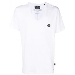 Philipp Plein Logo Patch T-shirt Men 01 White Clothing T-shirts 100% Satisfaction Guarantee