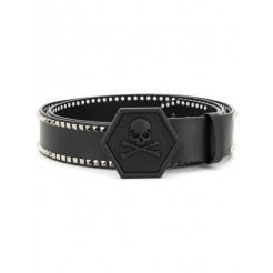 Philipp Plein Logo Plaque Studded Belt Men 0296 Black/matchcolor Accessories Belts Online