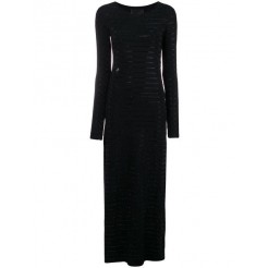 Philipp Plein Side Slit Maxi Dress Women 0202 Black Clothing Evening Dresses Biggest Discount