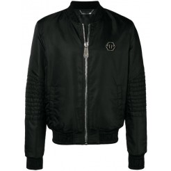 Philipp Plein Logo Bomber Jacket Men 0202 Black Clothing Jackets Discount Shop